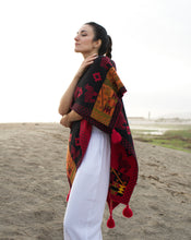 Load image into Gallery viewer, Handmade Red Peruvian Poncho