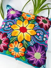 Load image into Gallery viewer, Turquoise & Yellow Cushion Cover