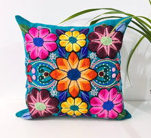 Load image into Gallery viewer, Turquoise & Orange Cushion Cover