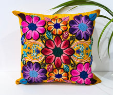 Load image into Gallery viewer, Yellow Flowered Pillow Cover