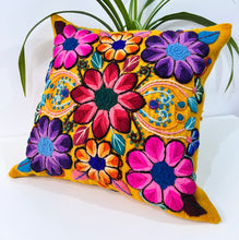 Load image into Gallery viewer, Yellow Flowered Pillow Cover