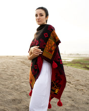 Load image into Gallery viewer, Handmade Red Peruvian Poncho