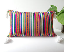 Load image into Gallery viewer, White pom pom Lumbar throw pillow