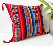 Load image into Gallery viewer, Blue & Red Ethnic Cushion cover