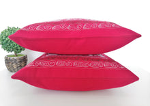 Load image into Gallery viewer, Red embroidery Peruvian Pillow Cover