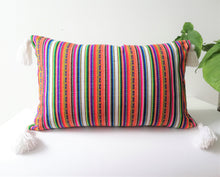 Load image into Gallery viewer, White pom pom Lumbar throw pillow