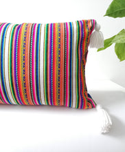 Load image into Gallery viewer, White pom pom Lumbar throw pillow