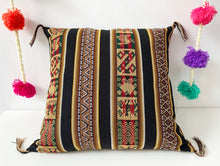 Load image into Gallery viewer, Black Chinchero Cushion cover