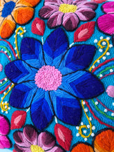 Load image into Gallery viewer, Turquoise Flowered pillow cover