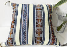Load image into Gallery viewer, White & Blue ethnic Cushion cover