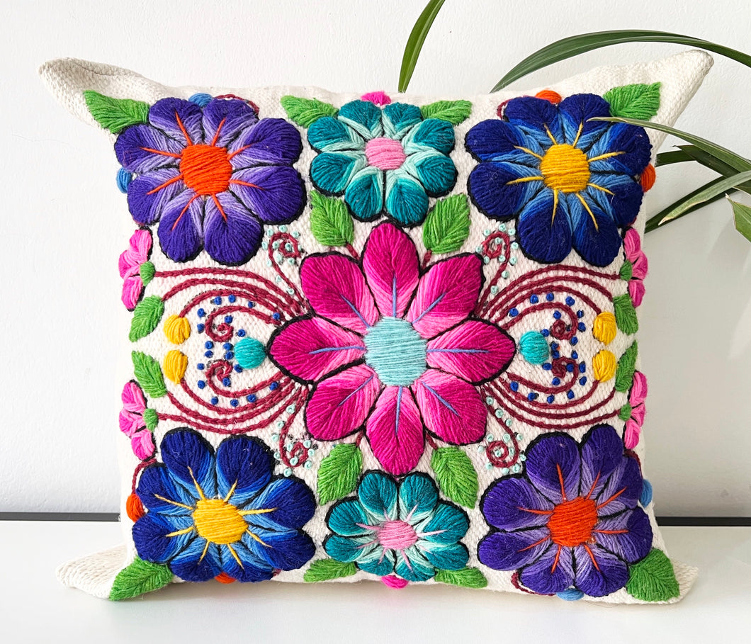 White embroidery Cushion cover