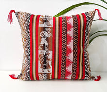 Load image into Gallery viewer, Red Decorative Peruvian Cushion
