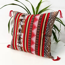 Load image into Gallery viewer, Red Decorative Peruvian Cushion
