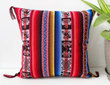 Load image into Gallery viewer, Blue &amp; Red Ethnic Cushion cover
