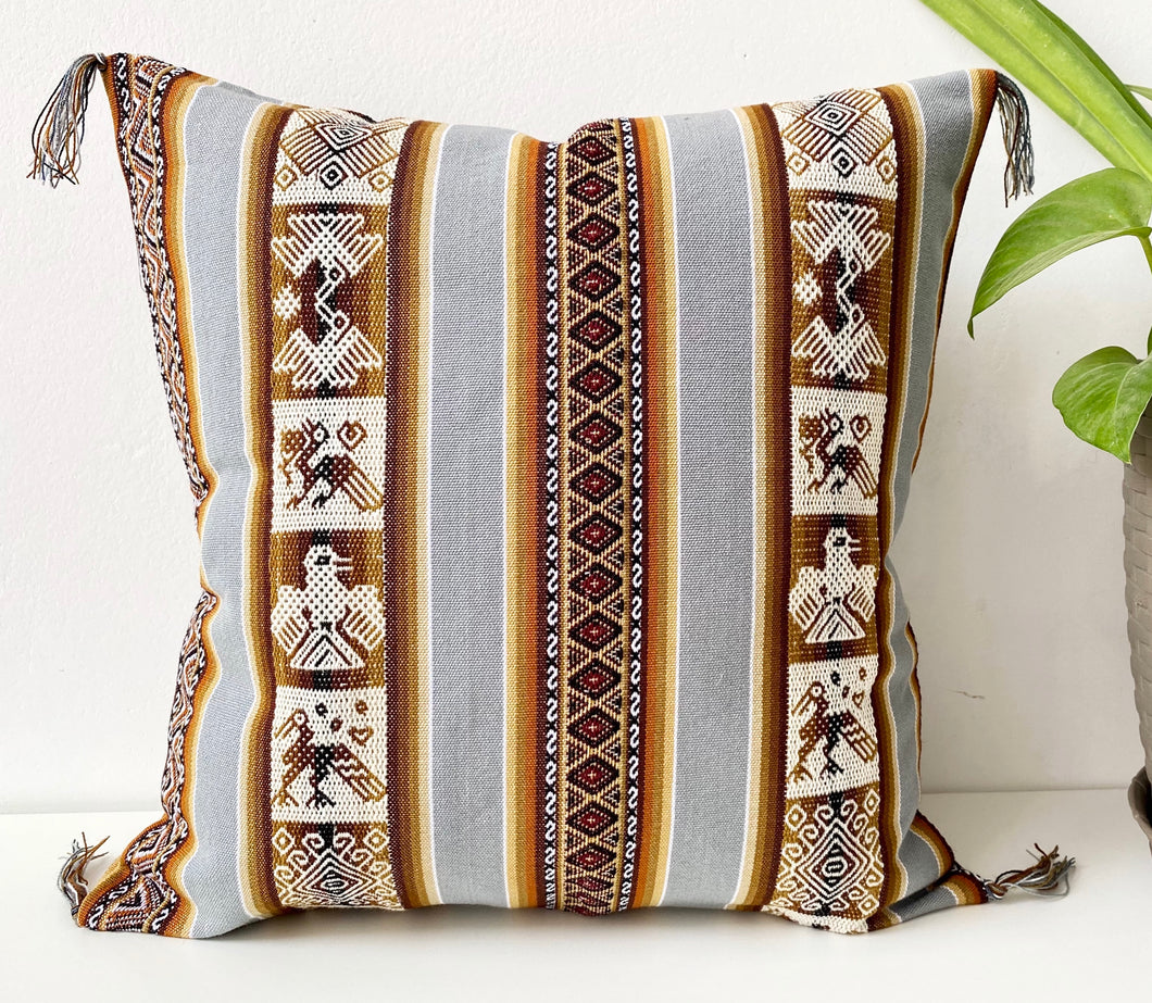 Gray Ethnic Cushion cover