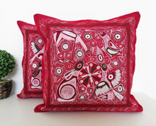Load image into Gallery viewer, Red embroidery Peruvian Pillow Cover
