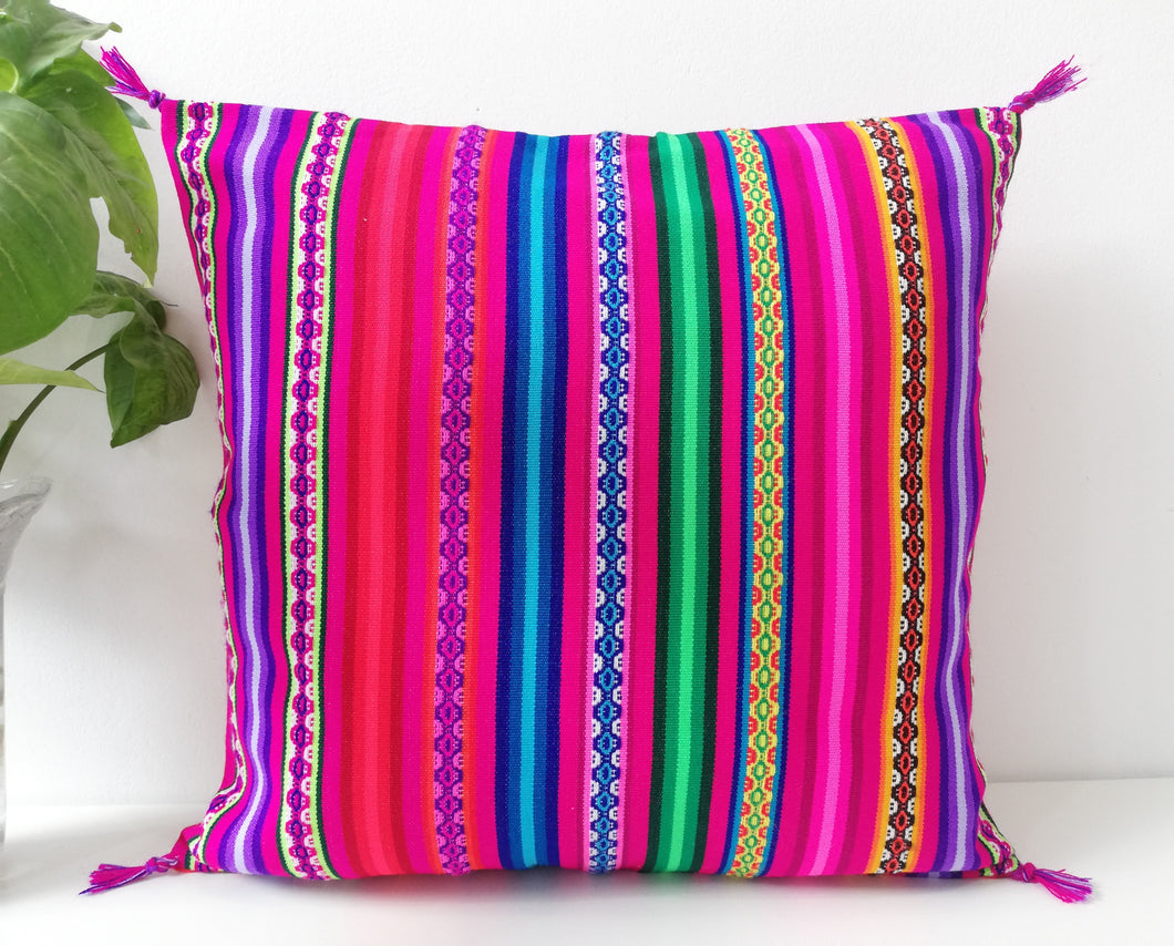 Fuchsia Rainbow Peruvian Cushion Cover