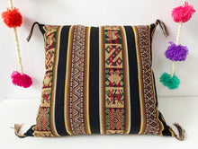 Load image into Gallery viewer, Black Chinchero Cushion cover
