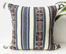Load image into Gallery viewer, White &amp; Blue ethnic Cushion cover
