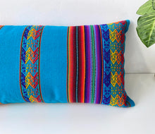 Load image into Gallery viewer, Turquoise Lumbar throw pillow
