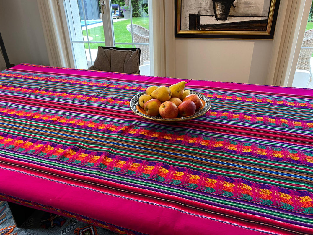 Fuchsia ethnic tablecloth